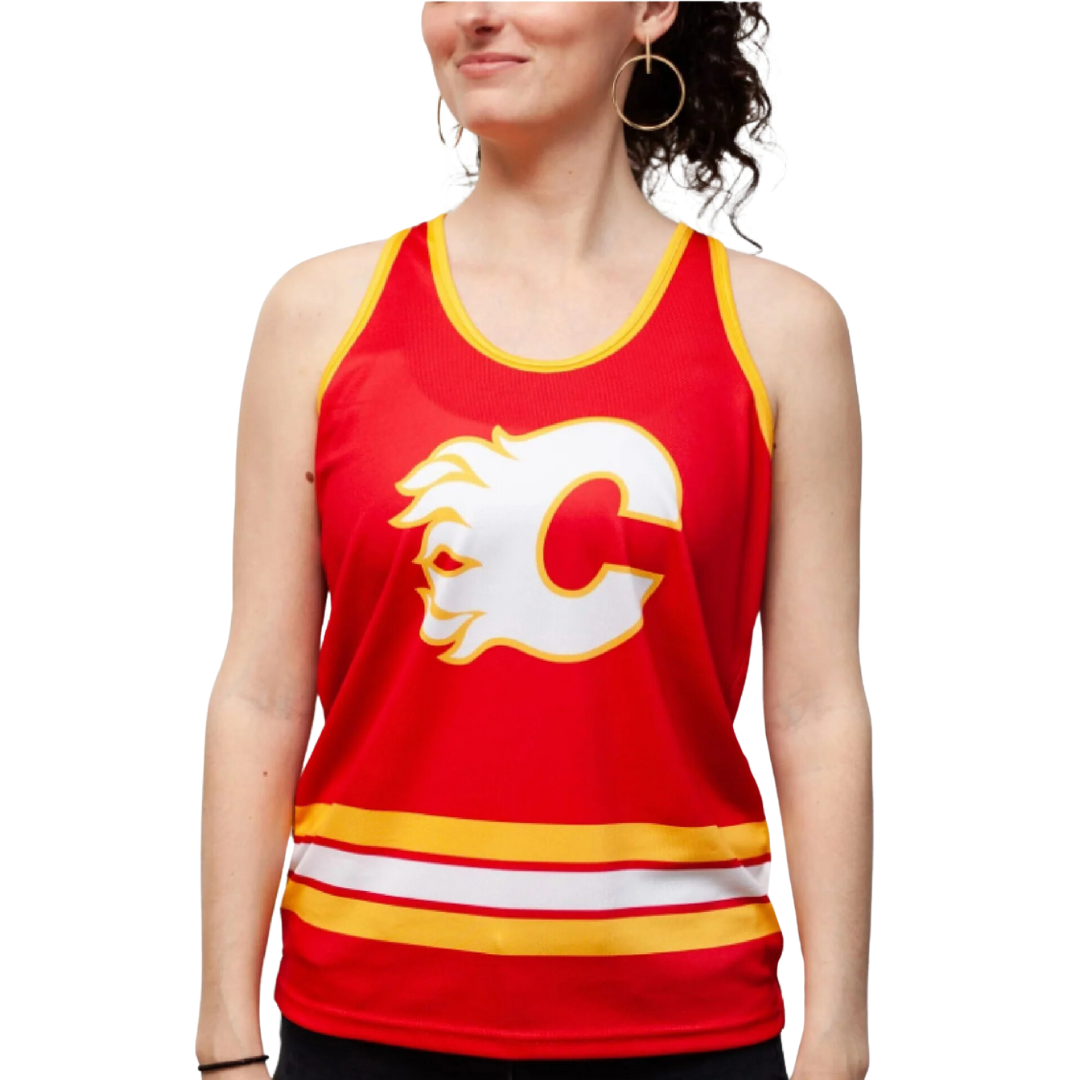 Flames Ladies Bench Clearers Racerback Tank Red S FLM