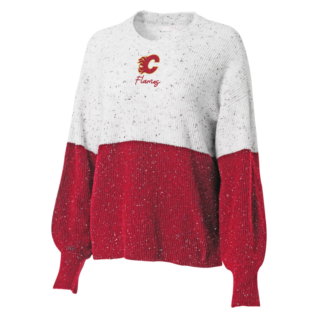 Fanatics Branded Women's Fanatics Branded Red Calgary Flames Primary Logo  V-Neck - Pullover Hoodie