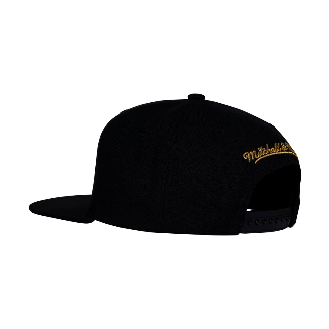 Flames M&N Gold Gothic Snapback Cap